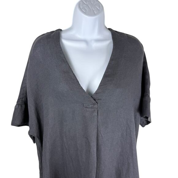 Faherty Dress Womens Small Blue Sanibel Basketweave 100% Linen Coastal Chic - Picture 3 of 13